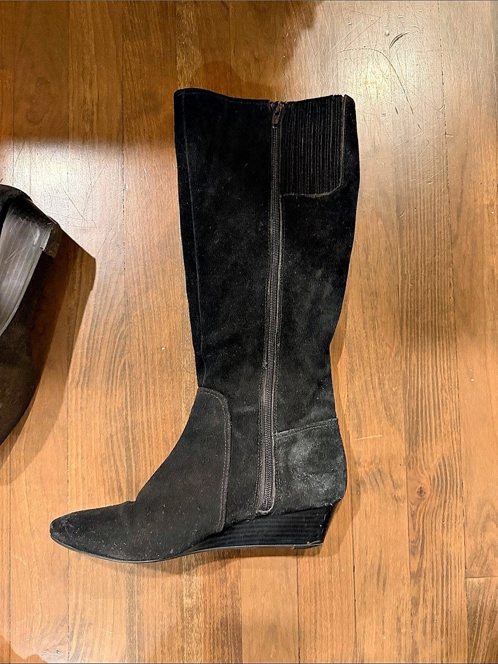 Black Heeled Knee-High Boots